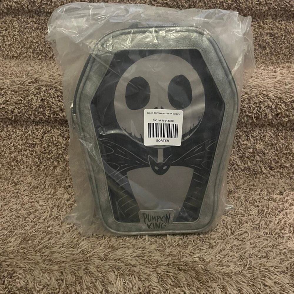 Nightmare Before Christmas Jack Skellington Coffin Mini Backpack Pumpkin King NE